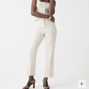J. Crew Women's Kate Stretch Traveler Straight Leg Pant White Size 10 NWT